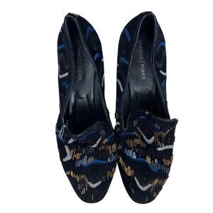 Donald/Pliner womens shoes loafers Leanne size 10 Loafer embroidered long beads